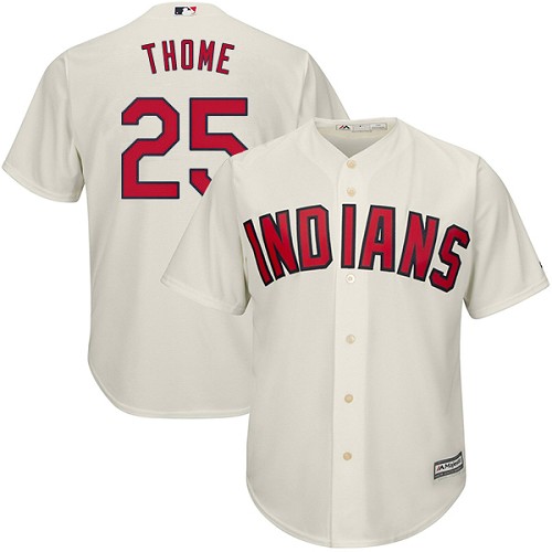 Indians #25 Jim Thome Cream Alternate Stitched Youth MLB Jersey